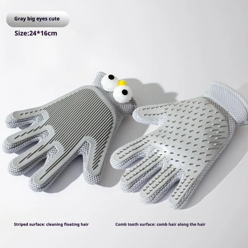 Transform Grooming with 2-In-1 Pet Grooming Gloves: Effortless Hair Removal & Soothing Massage for Cats and Dogs