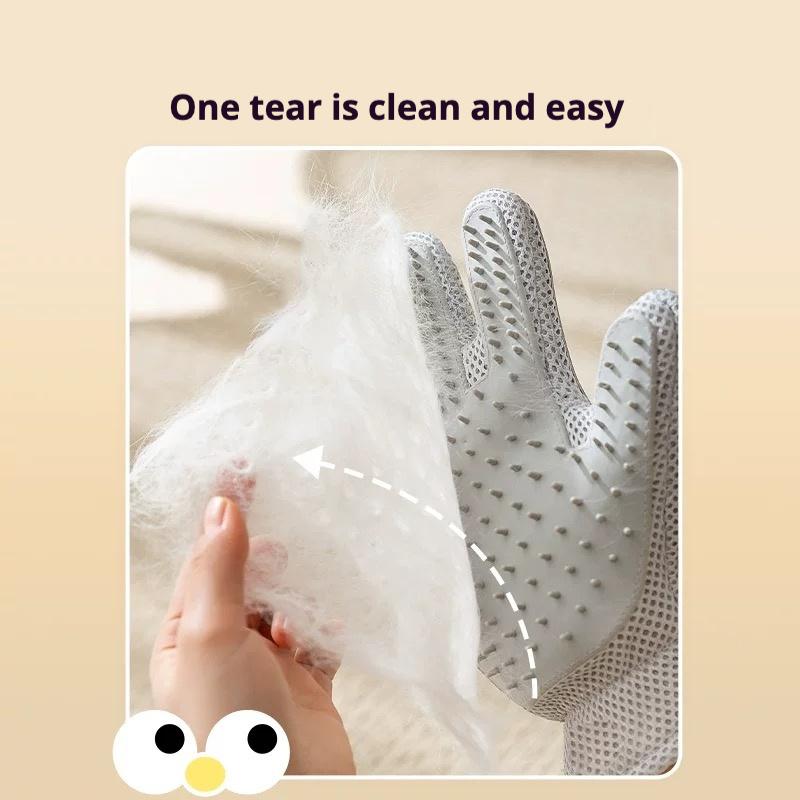 Transform Grooming with 2-In-1 Pet Grooming Gloves: Effortless Hair Removal & Soothing Massage for Cats and Dogs