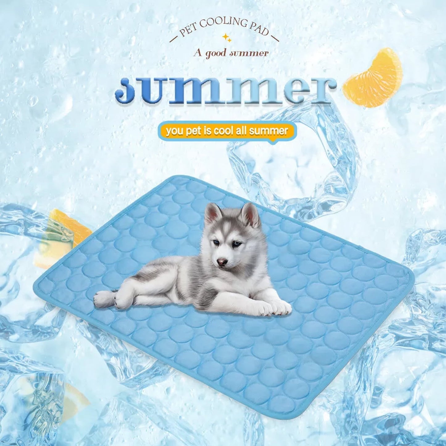 Ultimate Pet Cooling Mat - Large Foldable Self-Cooling Pad for Dogs, Cats, Rabbits & Guinea Pigs - No Water or Refrigeration Needed - Ice Silk Washable for Indoor & Outdoor Comfort