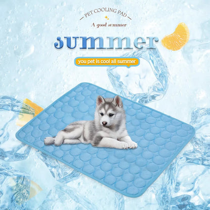 Ultimate Pet Cooling Mat - Large Foldable Self-Cooling Pad for Dogs, Cats, Rabbits & Guinea Pigs - No Water or Refrigeration Needed - Ice Silk Washable for Indoor & Outdoor Comfort