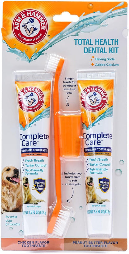 Pet Dental Care Kit - Enzymatic Toothpaste, Finger Brush & Dental Spray