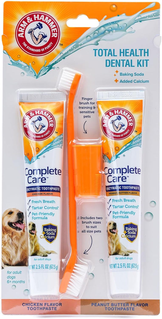 Pet Dental Care Kit - Enzymatic Toothpaste, Finger Brush & Dental Spray