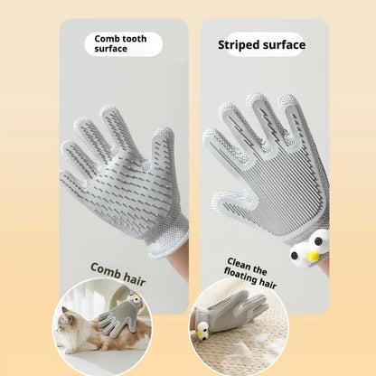 Transform Grooming with 2-In-1 Pet Grooming Gloves: Effortless Hair Removal & Soothing Massage for Cats and Dogs