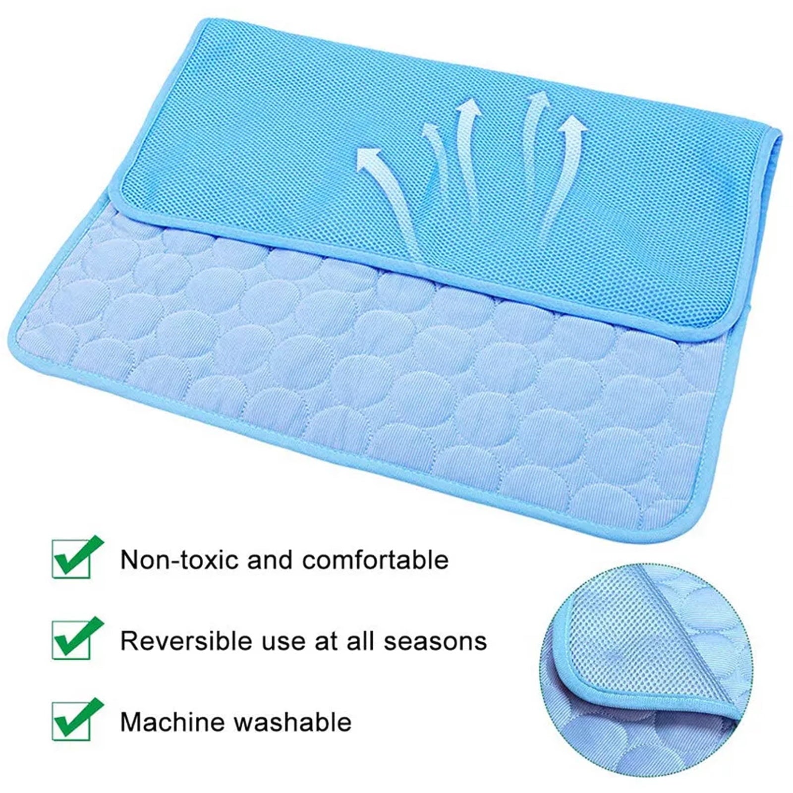 Ultimate Pet Cooling Mat - Large Foldable Self-Cooling Pad for Dogs, Cats, Rabbits & Guinea Pigs - No Water or Refrigeration Needed - Ice Silk Washable for Indoor & Outdoor Comfort