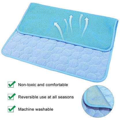 Ultimate Pet Cooling Mat - Large Foldable Self-Cooling Pad for Dogs, Cats, Rabbits & Guinea Pigs - No Water or Refrigeration Needed - Ice Silk Washable for Indoor & Outdoor Comfort