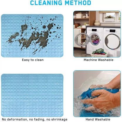 Ultimate Pet Cooling Mat - Large Foldable Self-Cooling Pad for Dogs, Cats, Rabbits & Guinea Pigs - No Water or Refrigeration Needed - Ice Silk Washable for Indoor & Outdoor Comfort