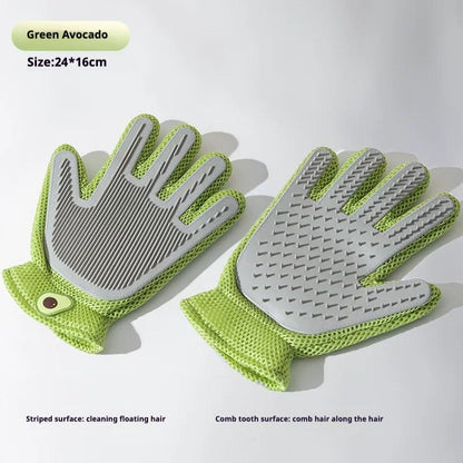 Transform Grooming with 2-In-1 Pet Grooming Gloves: Effortless Hair Removal & Soothing Massage for Cats and Dogs