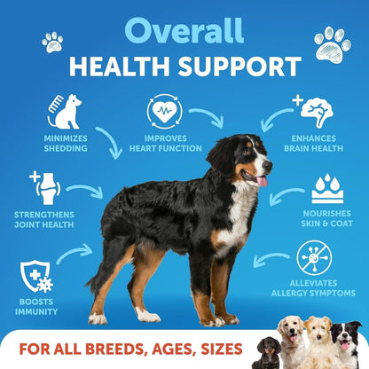 Omega-3 Fish Oil for Dogs & Cats - Coat, Skin, Joint & Heart Support