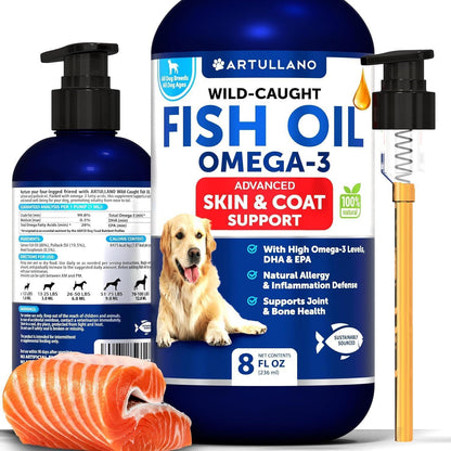 Omega-3 Fish Oil for Dogs & Cats - Coat, Skin, Joint & Heart Support